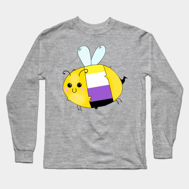 Pride Bees - Nonbinary Long Sleeve T-Shirt by Rendi_the_Graye